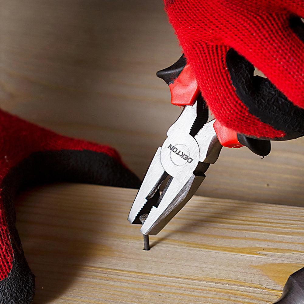 Dekton 8in Combination Pliers | Heat Treated Steel | Anti-slip Ergonomic Handles - Choice Stores