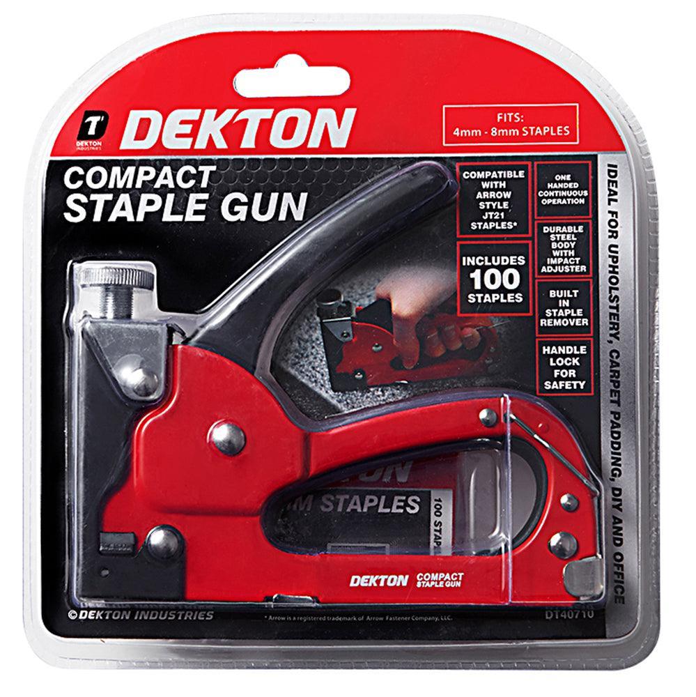 Dekton Compact Staple Gun | 4 mm-8 mm | Arrow Style JT21 | 100 Staples ...