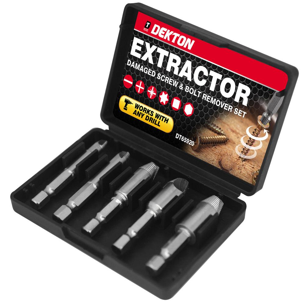 Dekton Damaged Screw & Bolt Remover Kit | 5 x 50 mm Bits - Choice Stores