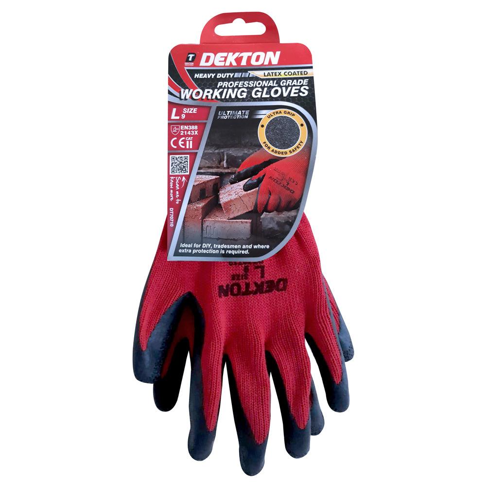 Dekton Heavy Duty Professional Grade Latex Coated Working Gloves | Size 9/L - Choice Stores