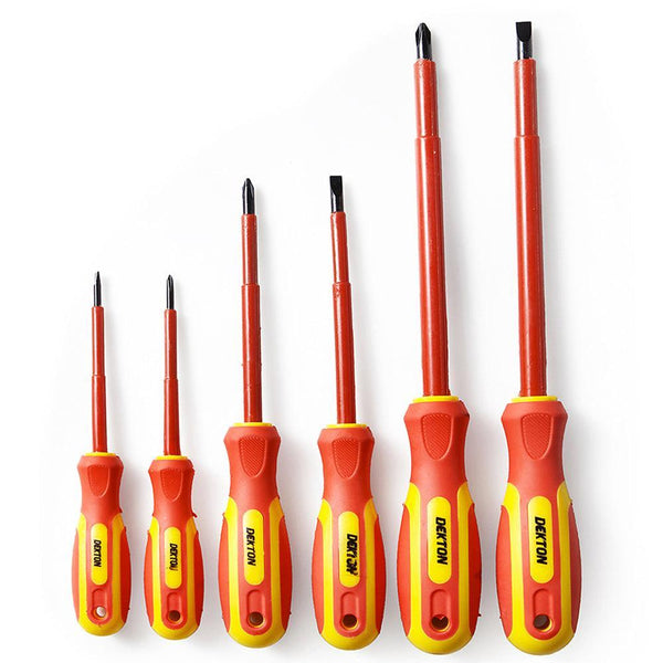 Dekton Insulated Screwdriver Set | Phillips & Flat | 6 Piece Set - Choice Stores
