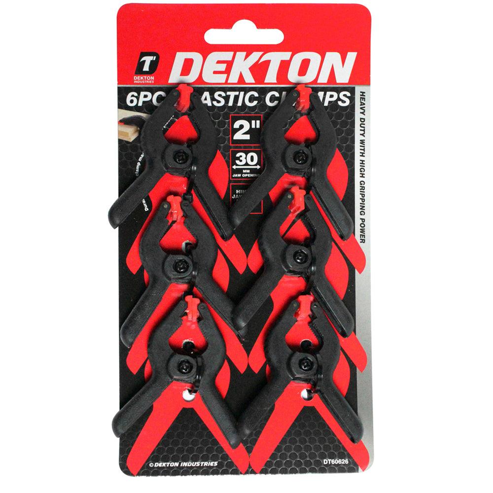 Dekton Plastic Clamps 2in | Pack of 6 | Heavy Duty | Non-Slip Grip - Choice Stores