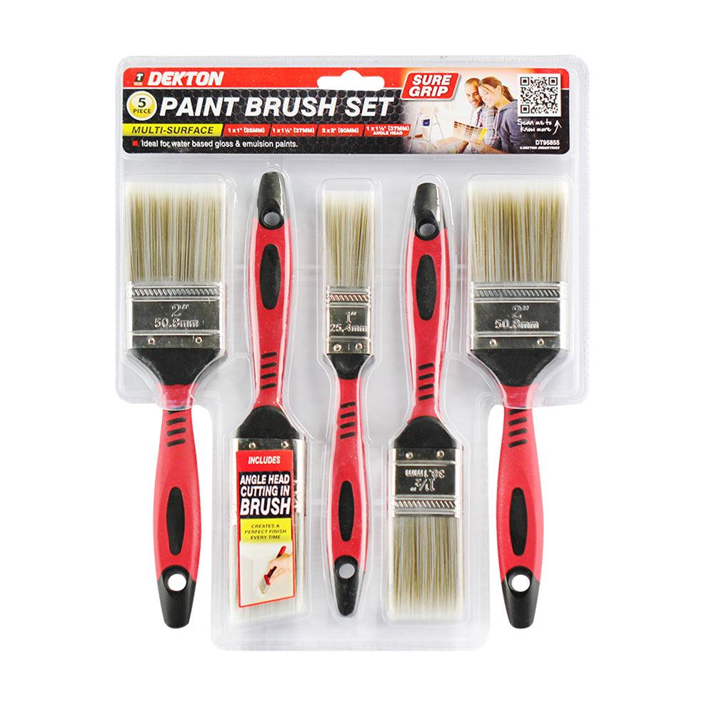 Dekton Pro Paint Brush Set | Sure Grip Handle | Pack of 5 - Choice Stores