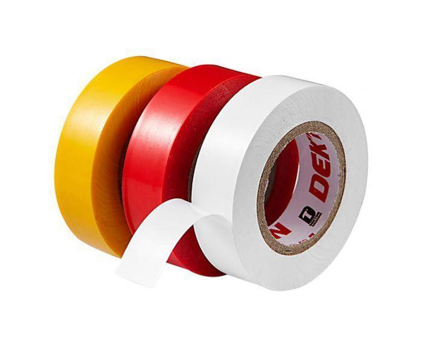 Dekton PVC 15mm X 13mtr Tape 3 Piece Set (Yellow, Red & White) - Choice Stores
