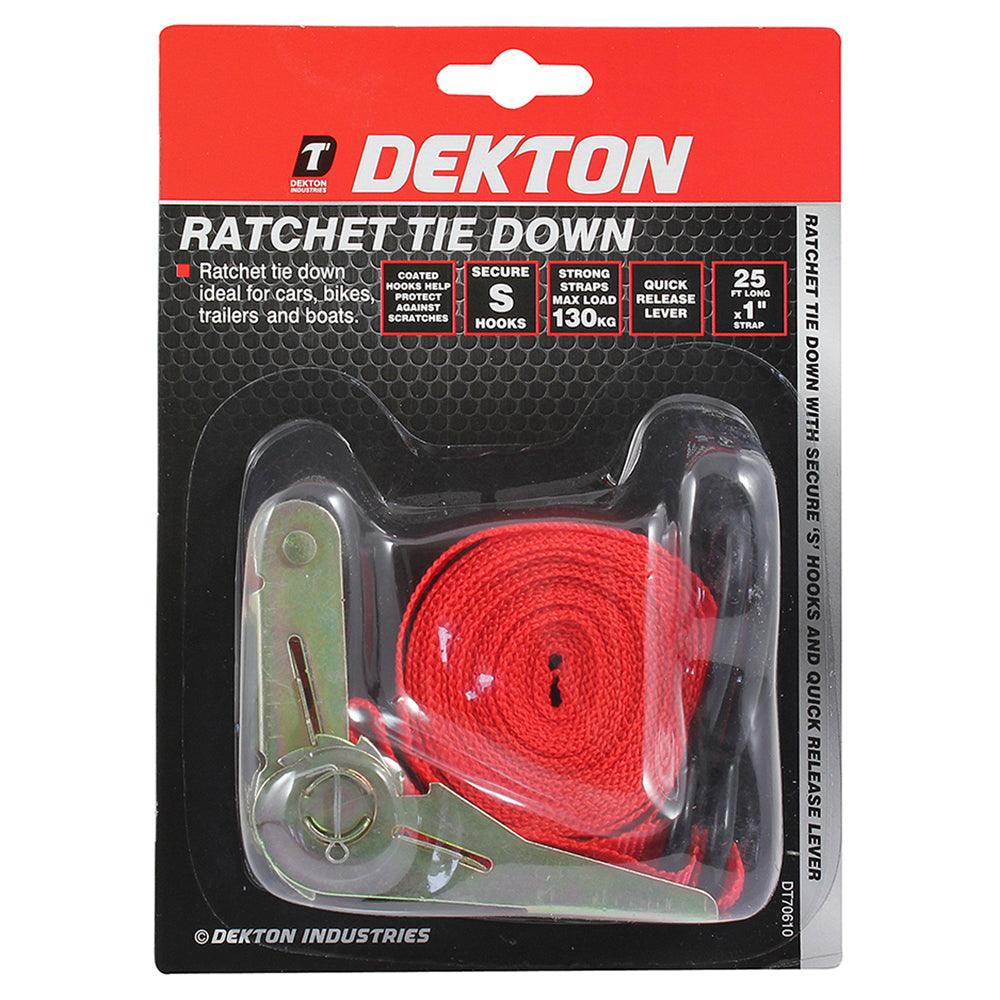 Dekton Ratchet Tie Down | 25ft/7.6m Long 1in Strap - Choice Stores