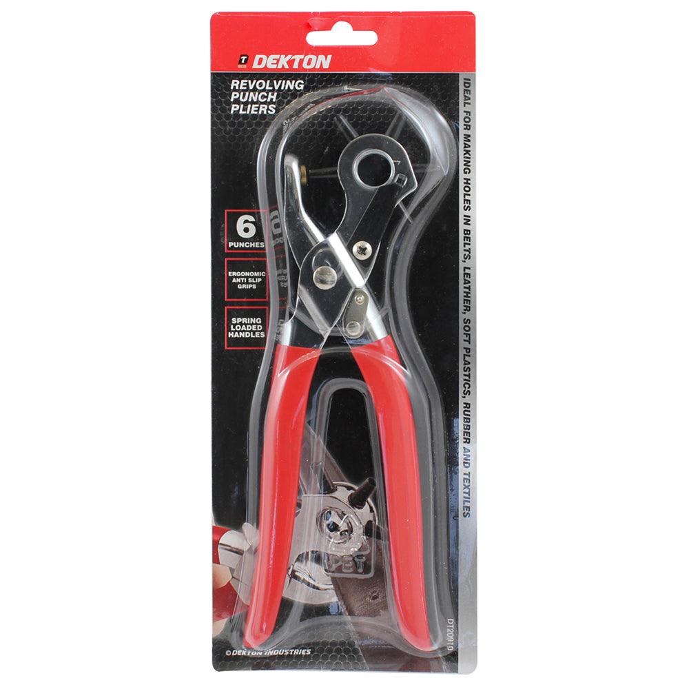 Dekton Revolving Punch Pliers | 6 Punches | Ergonomic Grips | Spring-Loaded Handles - Choice Stores