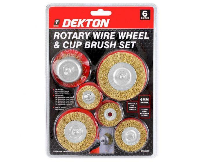 Dekton Rotary Wheel And Cup Brush Set | 6 Piece - Choice Stores