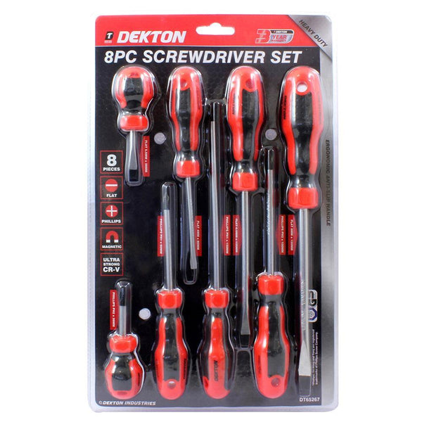 Dekton Screwdriver Set | High Quality | Various Sizes | 8 Piece Set - Choice Stores