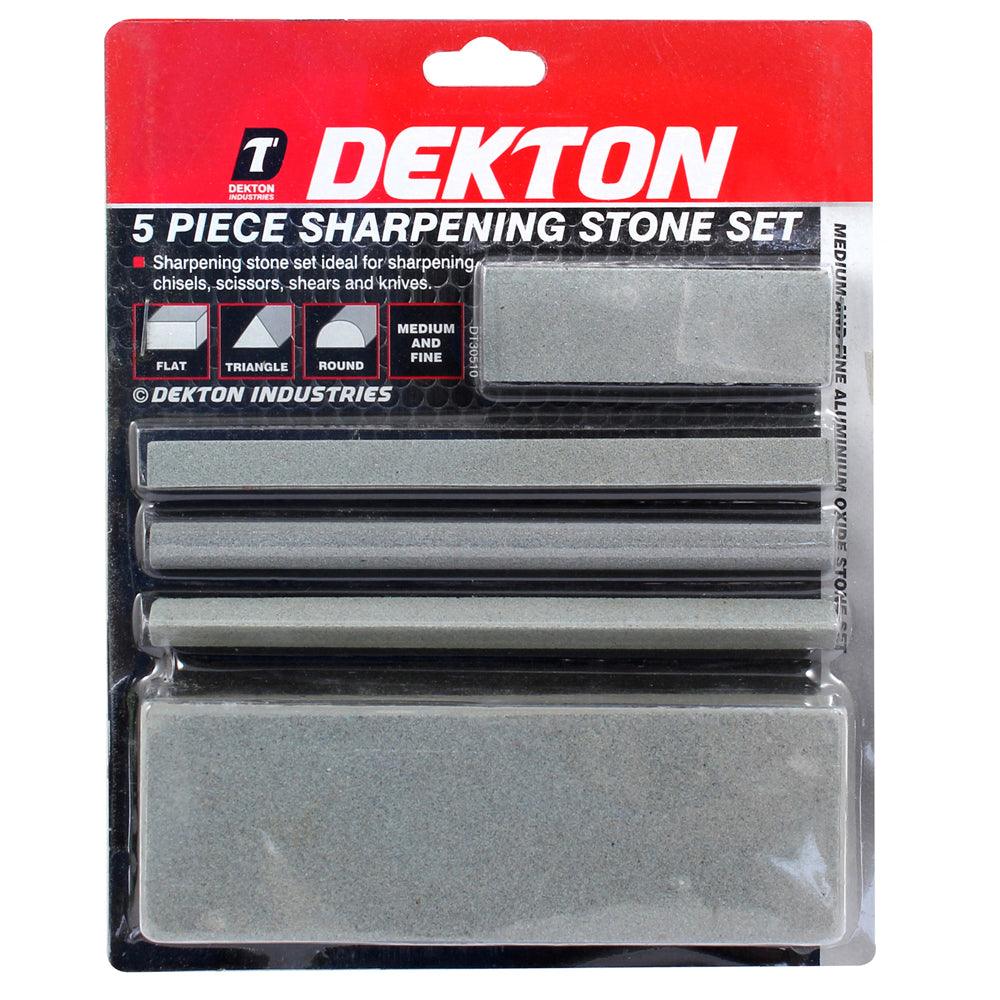 Dekton Sharpening Stone Set | 5 Piece Set | Medium and Fine Aluminium Oxide Stones - Choice Stores