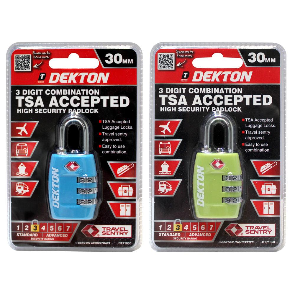 Dekton Sr3 30 mm Combination Padlock | TSA Approved - Choice Stores
