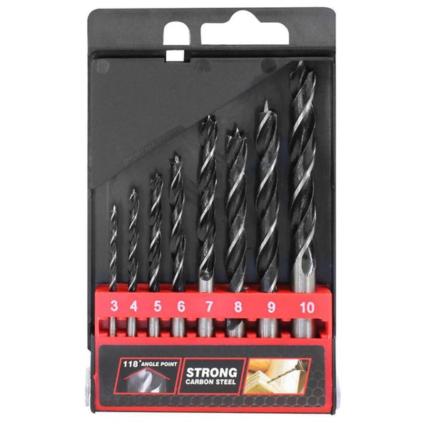 Dekton Wood Drill Set 3-4-5-6-7-8-9-10 mm | 118 Angle Point | 8 Piece Set - Choice Stores