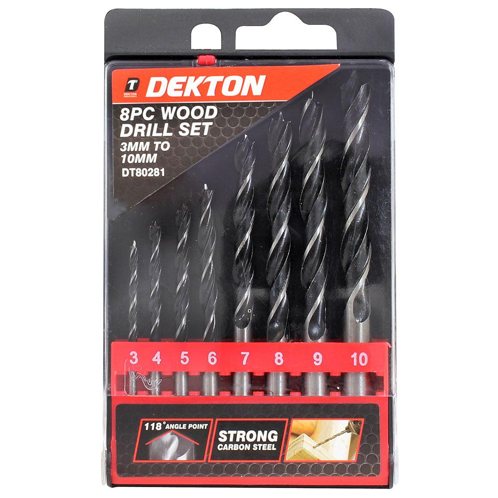 Dekton Wood Drill Set 3-4-5-6-7-8-9-10 mm | 118 Angle Point | 8 Piece Set - Choice Stores