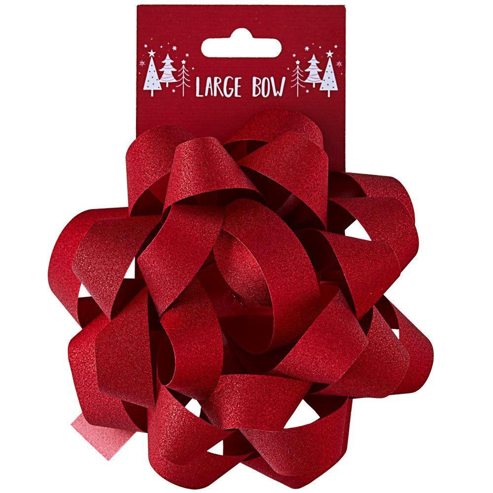 Design By Violet Christmas Luxury Red Glitter Bow | Large - Choice Stores