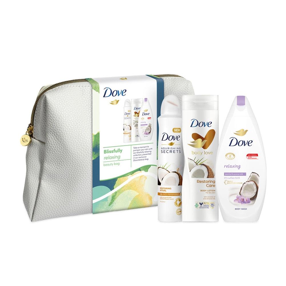 Dove Blissfully Relaxing Gift Set with Beauty Bag | 3 Piece Set | Gifts for her - Choice Stores