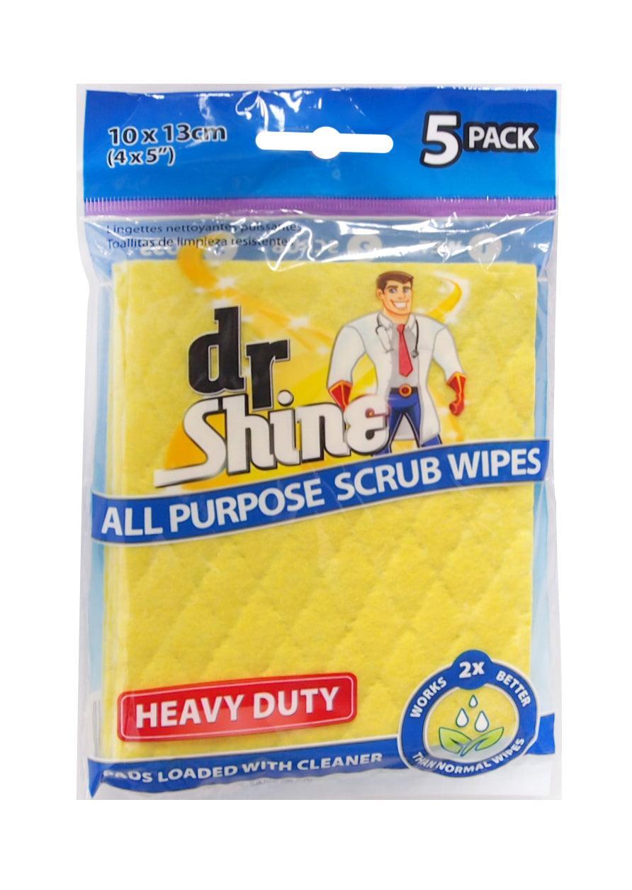 Dr. Shine All Purpose Scrub Wipes | Pack of 4 | 10cm x 13cm | Heavy Duty - Choice Stores