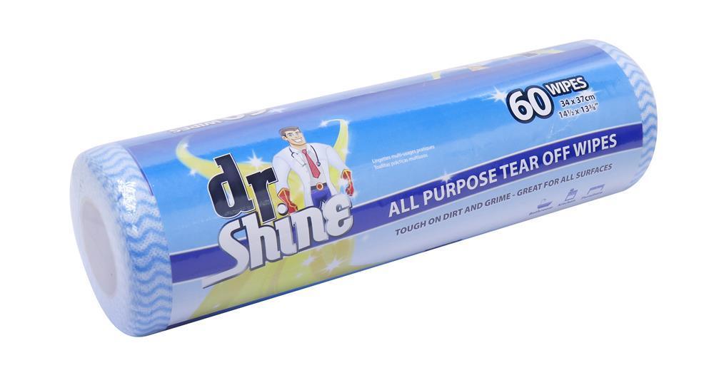 Dr Shine All Purpose Tear Off Wipes Roll 60pk - Choice Stores
