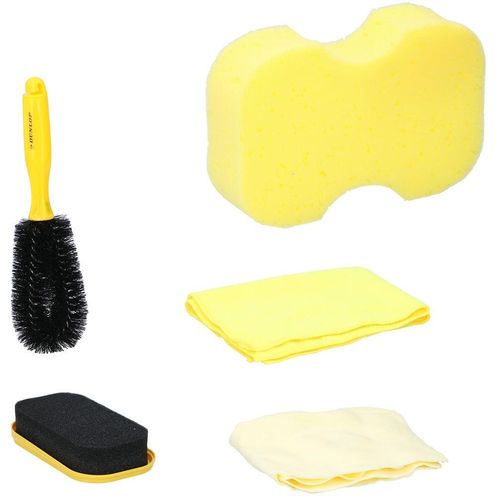 Dunlop Car Cleaning Set | Includes Brush, Sponges &amp; Cloth | 5 Piece Set - Choice Stores