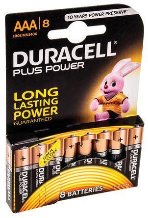 Duracell Plus Power AAA Alkaline Batteries | 8 Pack | LR03/MN2400 - Choice Stores