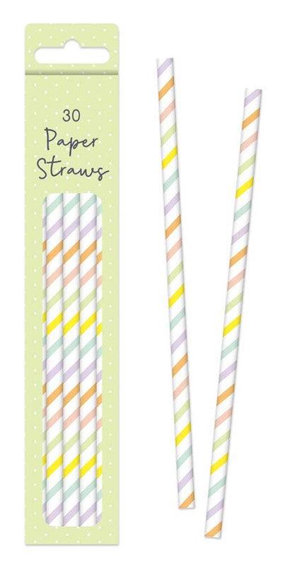Easter Pastel Stripe Paper Straws | Pack of 30 - Choice Stores