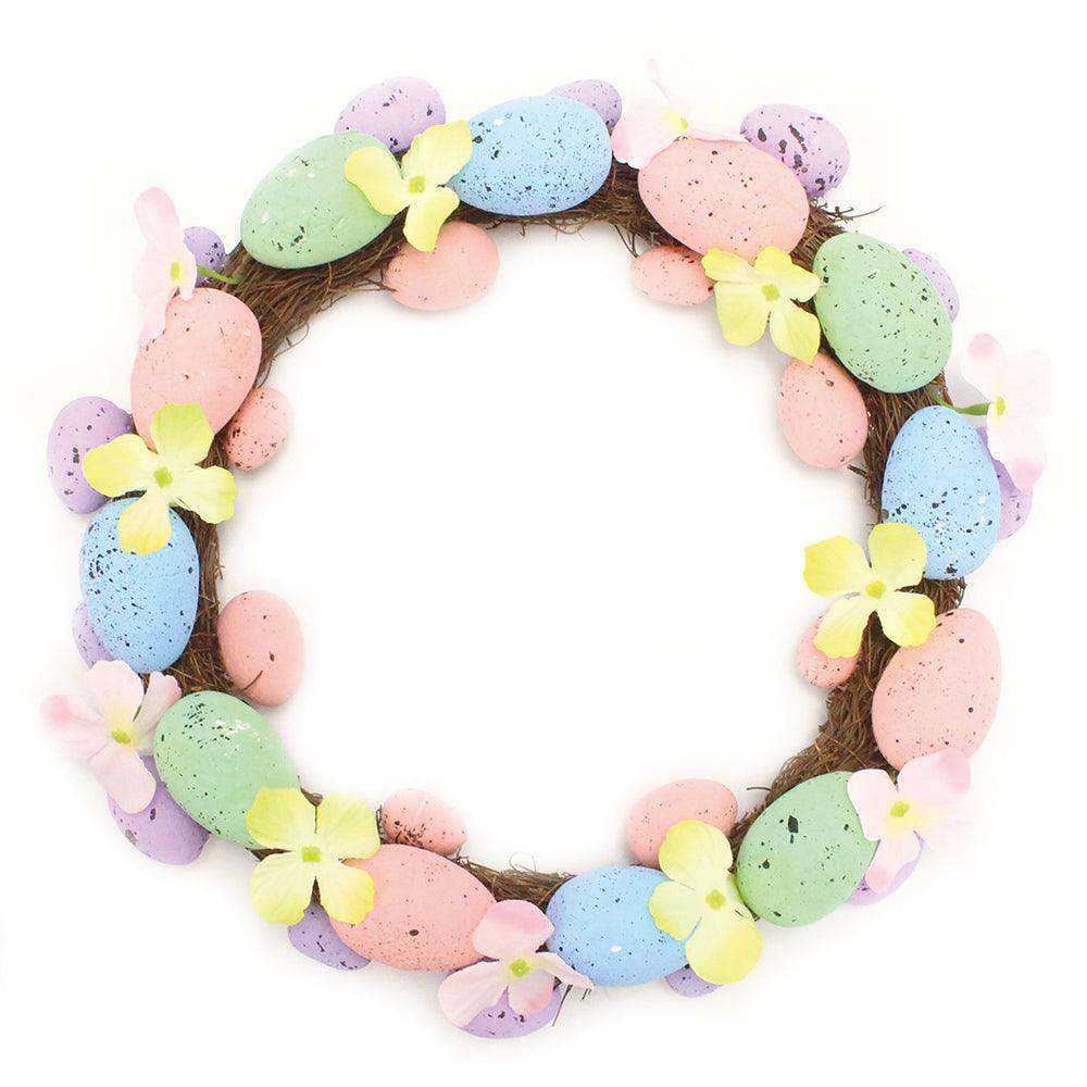 Easter Themed Colourful Round Wreath with Eggs and Flowers - Choice Stores