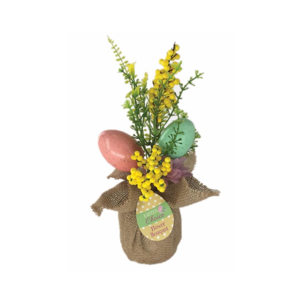 Easter Yellow Flower Bouquet with Pastel Eggs - Choice Stores