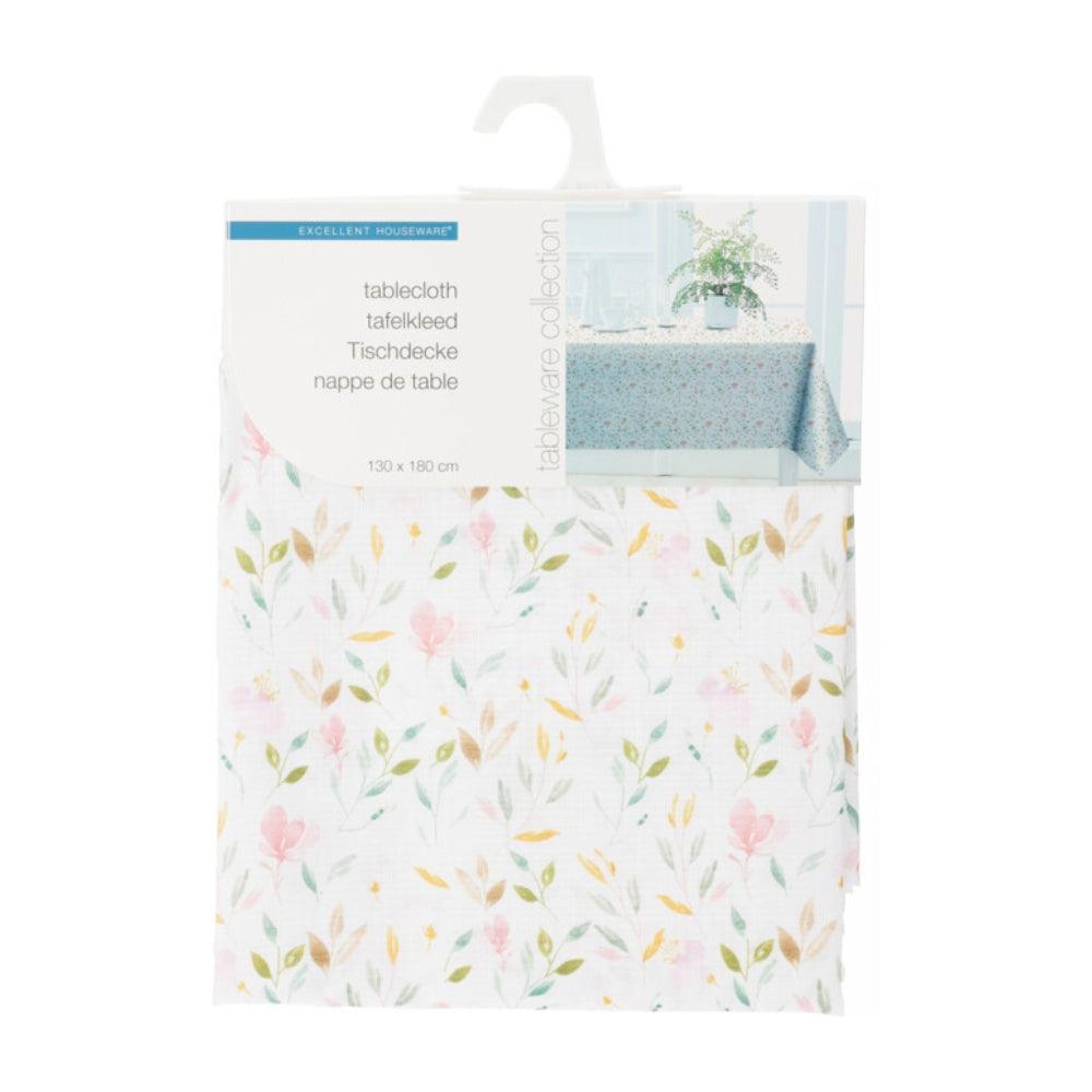 Excellent Houseware Linen Flower Design Tablecloth | 130 x 180 cm - Choice Stores