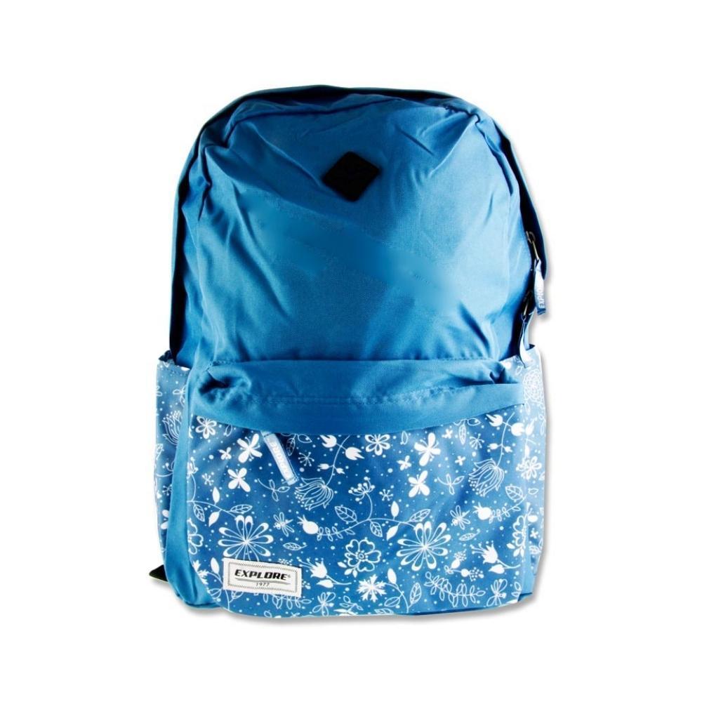 Explore Blue Floral Hoop Schoolbag | 35L - Choice Stores