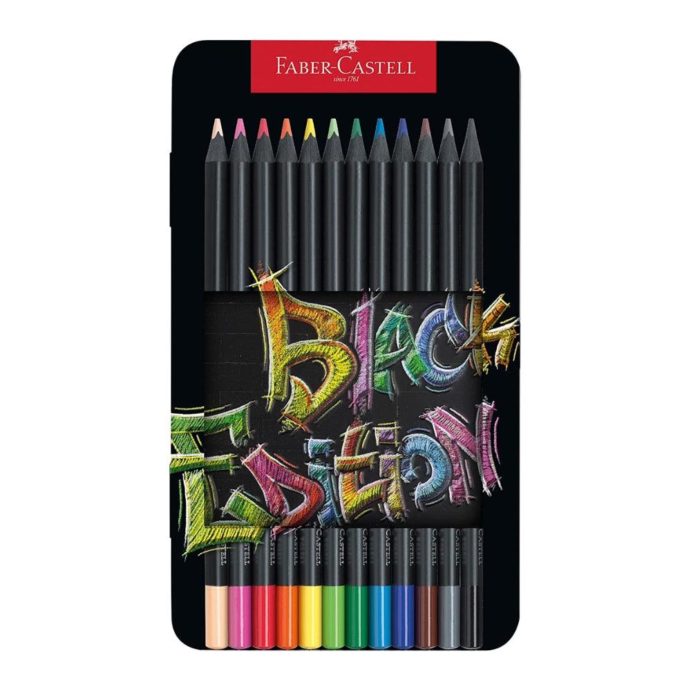 Faber Colour Pencils Black Edition Tin 12X - Choice Stores