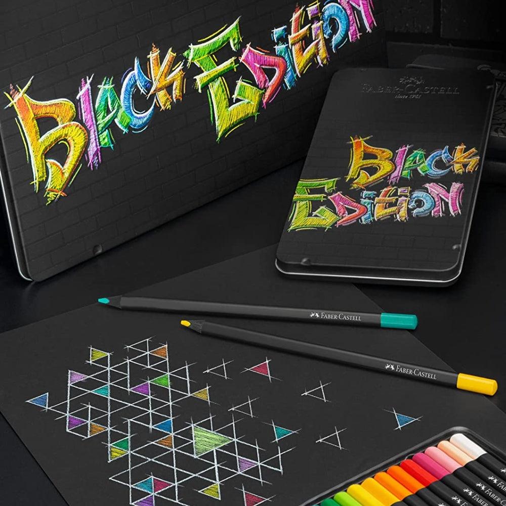 Faber Colour Pencils Black Edition Tin 12X - Choice Stores