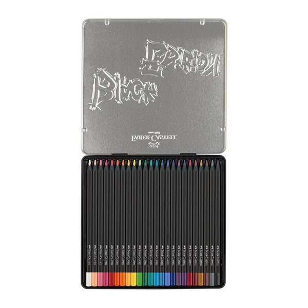 Faber Colour Pencils Black Edition Tin 24X - Choice Stores