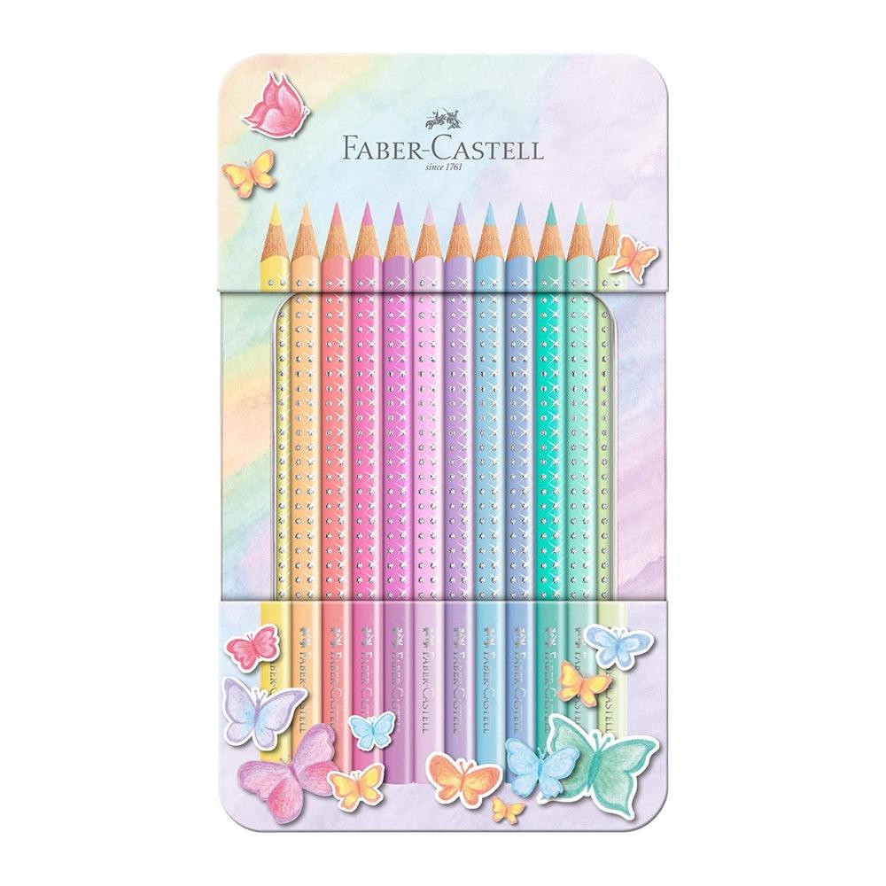 Faber Sparkle Pencils Tin of 12 Pastel Colours - Choice Stores