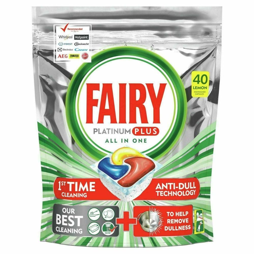 Fairy Platinum Plus All-in-One Dishwasher Tablets Lemon | Pack of 40 - Choice Stores