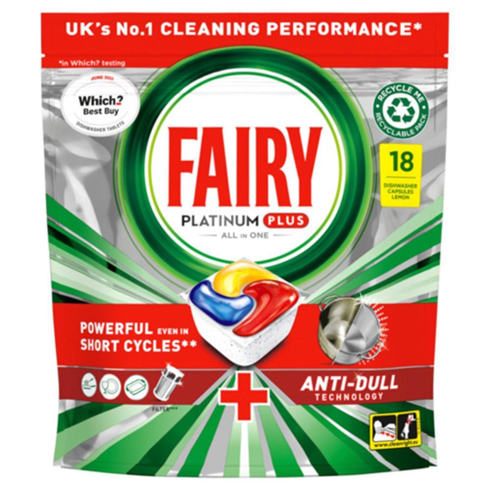Fairy Platinum Plus Lemon Dishwasher Tablets | 18 Wash - Choice Stores