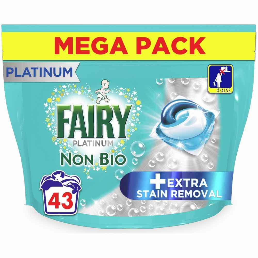 Fairy Platinum + Stain Remover Non-Bio Pods Washing Liquid Capsules | 43 Wash - Choice Stores