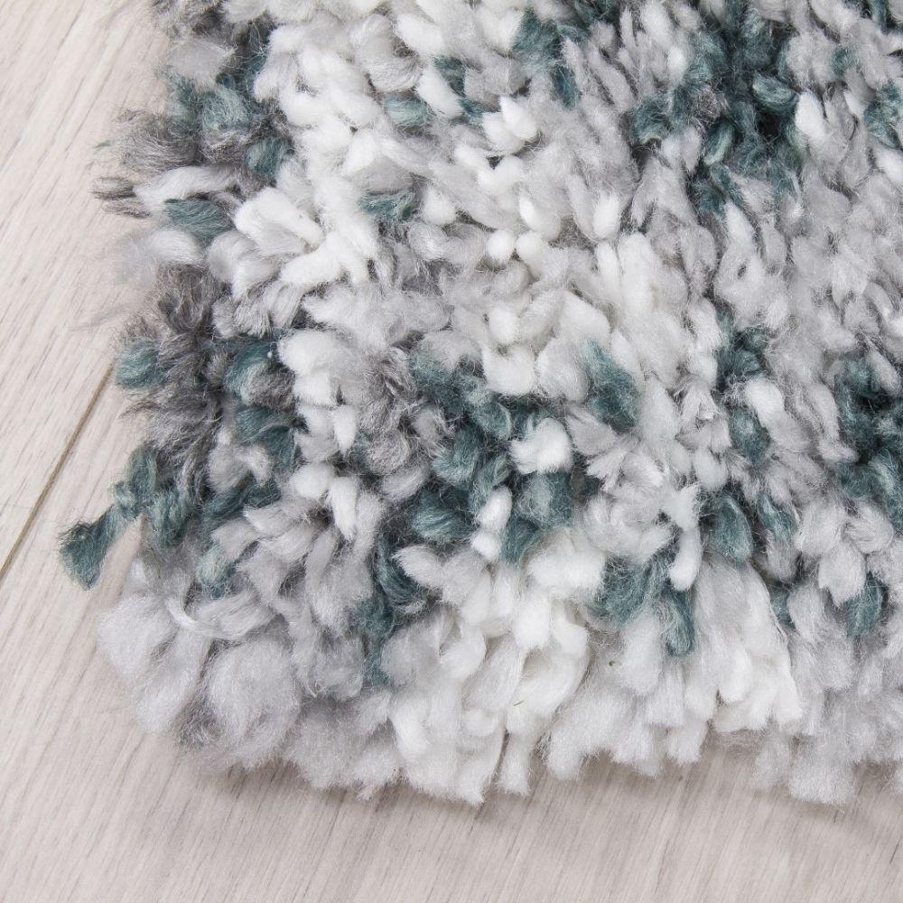 Fantasy Shimmer Green Cream Shaggy Rug | Abstract Design - Choice Stores