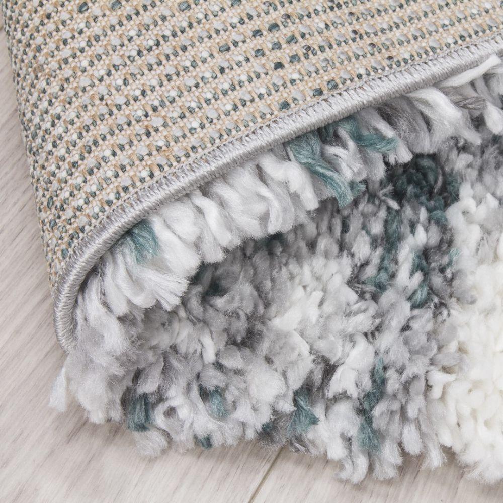 Fantasy Shimmer Green Cream Shaggy Rug | Abstract Design - Choice Stores