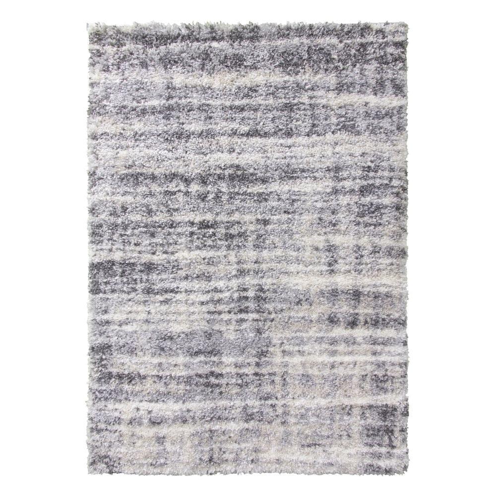 Fantasy Shimmer Grey Cream Shaggy Rug | Abstract Design - Choice Stores