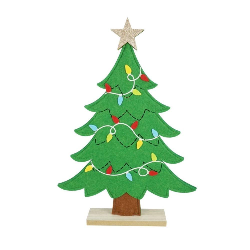 Felt Christmas Tree with Wooden Stand | 40cm - Choice Stores