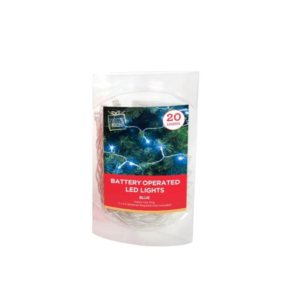 Festive Magic 20 Blue Battery Operated LED String Christmas Lights - Choice Stores