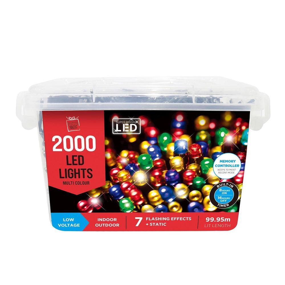 Festive Magic 2000 Multicoloured LED Timer Christmas Lights | 8 Functions - Choice Stores