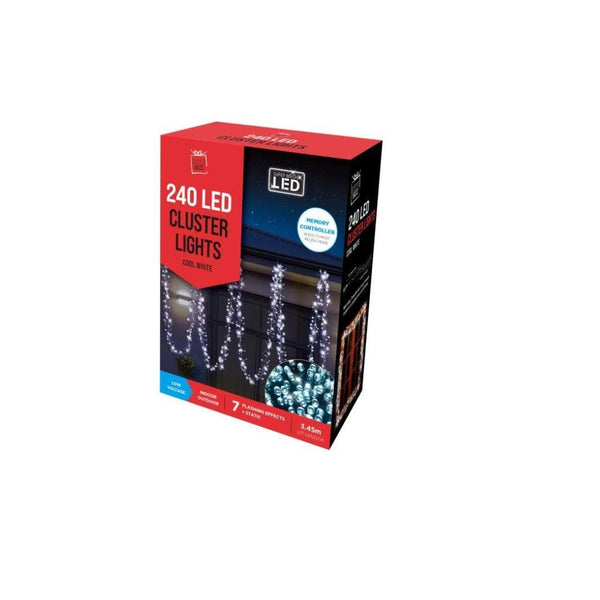 Festive Magic 240 White Cluster LED Christmas Lights | 8 Functions - Choice Stores