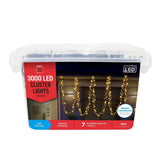 Festive Magic 3000 Warm White Cluster LED Christmas Lights | 8 Functions - Choice Stores