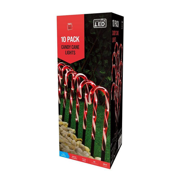 Festive Magic 50 LED Cady Cane Path Lights | Pack of 10 - Choice Stores