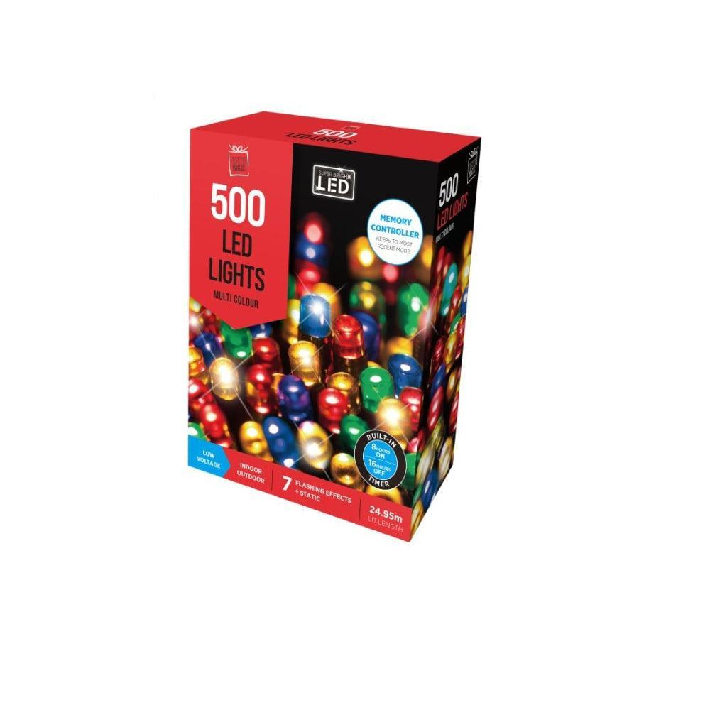 Festive Magic 500 Multicoloured LED Timer Christmas Lights | 8 Functions - Choice Stores