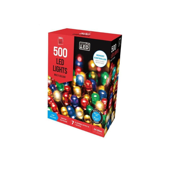Festive Magic 500 Multicoloured LED Timer Christmas Lights | 8 Functions - Choice Stores