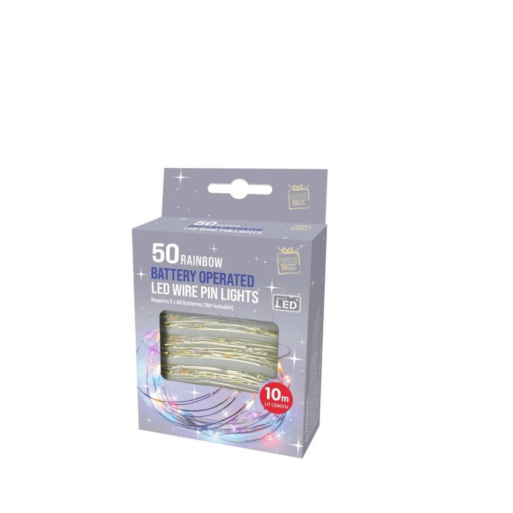 Festive Magic 5m Rainbow Battery Operated LED Starry Christmas Lights - Choice Stores