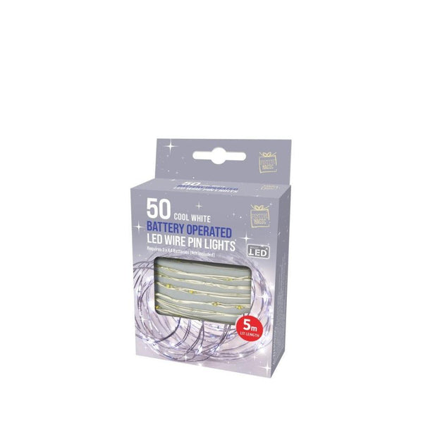 Festive Magic 5m White Battery Operated LED Starry Christmas Lights - Choice Stores