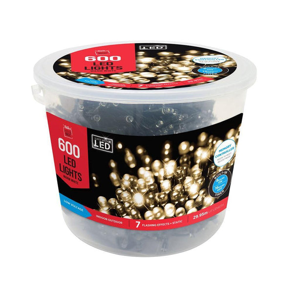 Festive Magic 600 Warm White LED Timer Christmas Lights | 8 Functions - Choice Stores