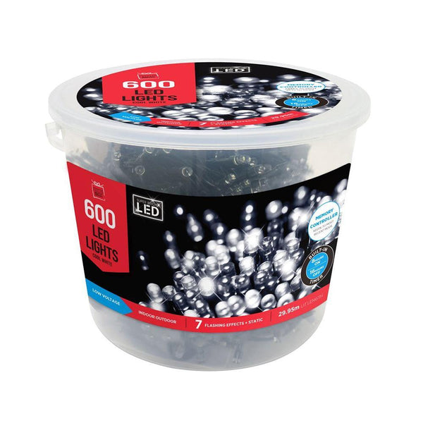 Festive Magic 600 White LED Timer Christmas Lights | 8 Functions - Choice Stores