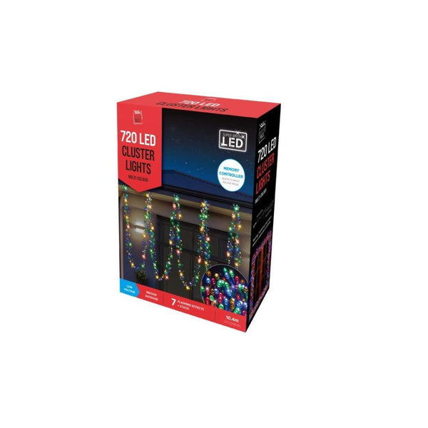Festive Magic 720 Multicoloured Cluster LED Christmas Lights | 8 Functions - Choice Stores